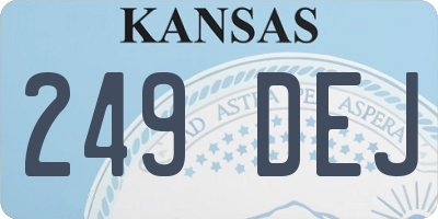 KS license plate 249DEJ