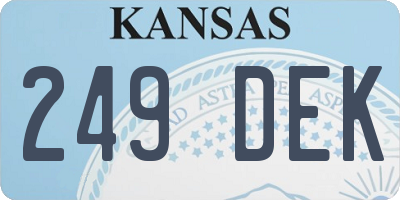 KS license plate 249DEK