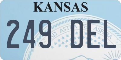 KS license plate 249DEL