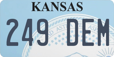 KS license plate 249DEM