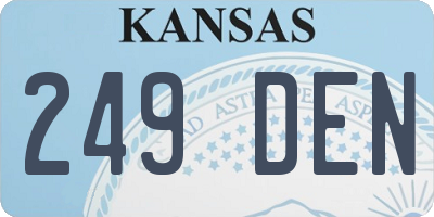 KS license plate 249DEN