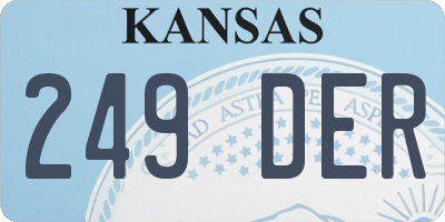 KS license plate 249DER
