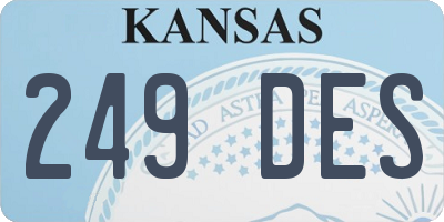 KS license plate 249DES