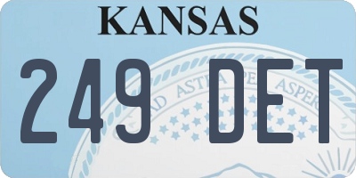 KS license plate 249DET