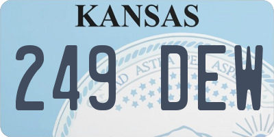 KS license plate 249DEW
