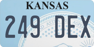 KS license plate 249DEX