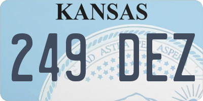 KS license plate 249DEZ