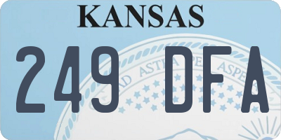 KS license plate 249DFA