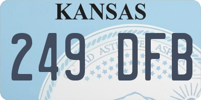 KS license plate 249DFB