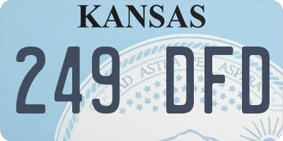 KS license plate 249DFD
