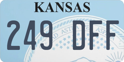 KS license plate 249DFF