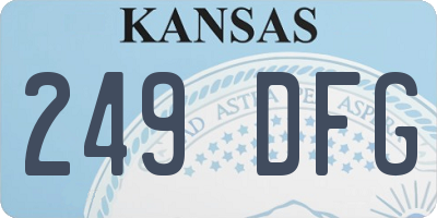KS license plate 249DFG