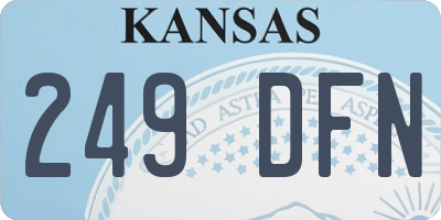 KS license plate 249DFN