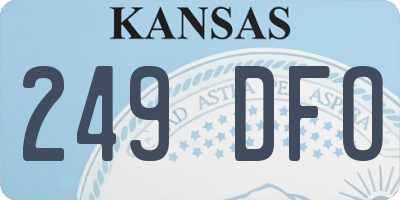 KS license plate 249DFO