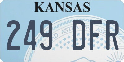 KS license plate 249DFR