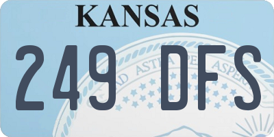 KS license plate 249DFS