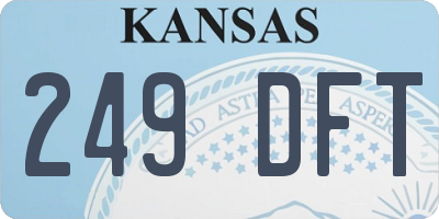 KS license plate 249DFT