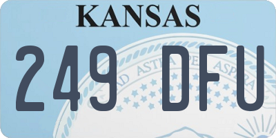 KS license plate 249DFU