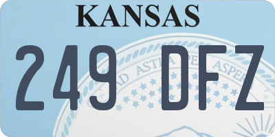 KS license plate 249DFZ