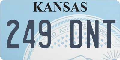 KS license plate 249DNT