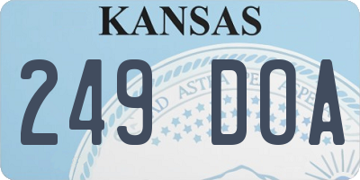 KS license plate 249DOA