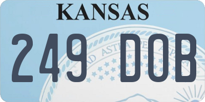 KS license plate 249DOB