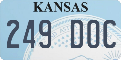 KS license plate 249DOC