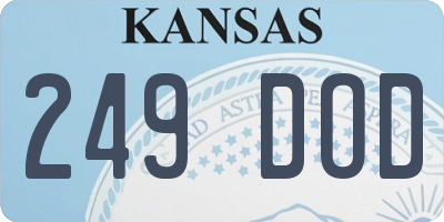 KS license plate 249DOD