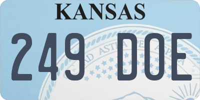 KS license plate 249DOE