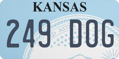 KS license plate 249DOG