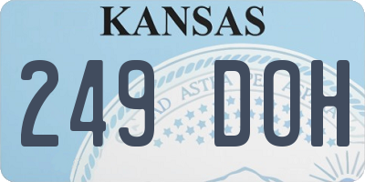 KS license plate 249DOH