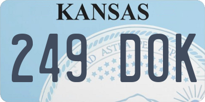 KS license plate 249DOK