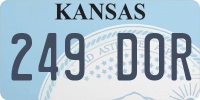 KS license plate 249DOR