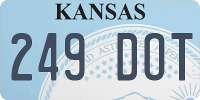 KS license plate 249DOT