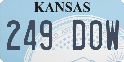 KS license plate 249DOW