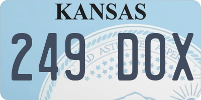 KS license plate 249DOX