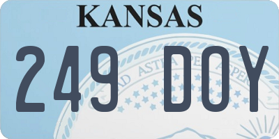 KS license plate 249DOY