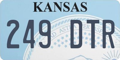 KS license plate 249DTR