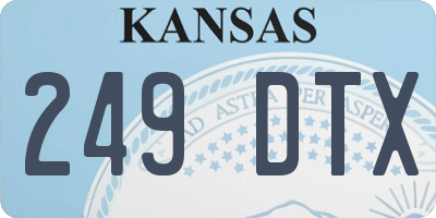 KS license plate 249DTX