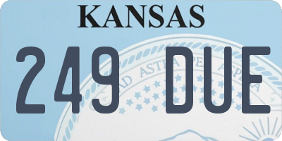 KS license plate 249DUE