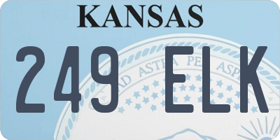 KS license plate 249ELK