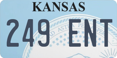 KS license plate 249ENT