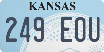 KS license plate 249EOU