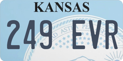 KS license plate 249EVR