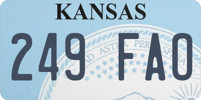 KS license plate 249FAO