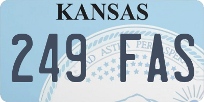 KS license plate 249FAS