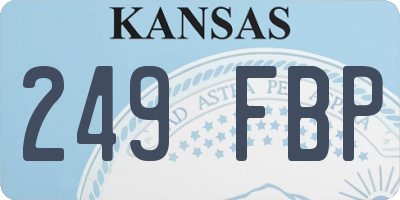 KS license plate 249FBP