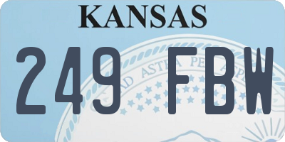 KS license plate 249FBW