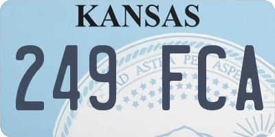 KS license plate 249FCA