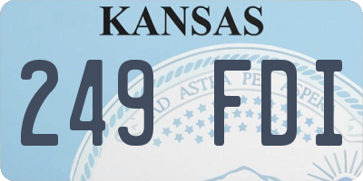 KS license plate 249FDI